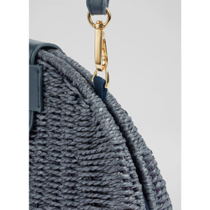 LK Bennett Lorena Navy Wicker Shoulder Bag